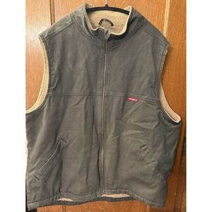 Wolverine Vest Mens XXL  Green Sherpa Lined Canvas Workwear Outdoor Ranch‎